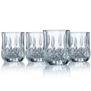 Luminarc Brighton On The Rocks 4 Pc Set Glassware Unique Look Clear Size OS NWB